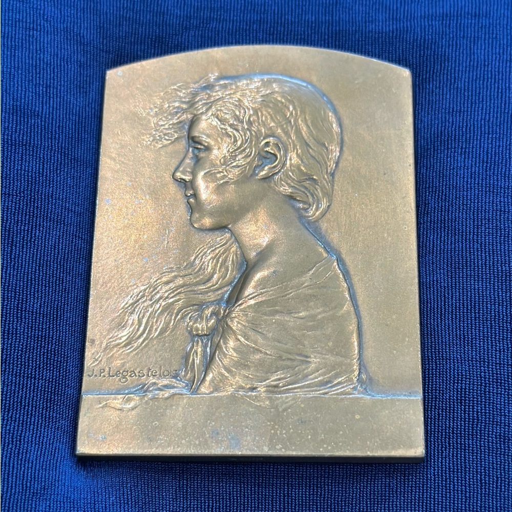 Vintage Bronze Relief Plaque by Jules Prosper Legastelois (1885-1931) of France